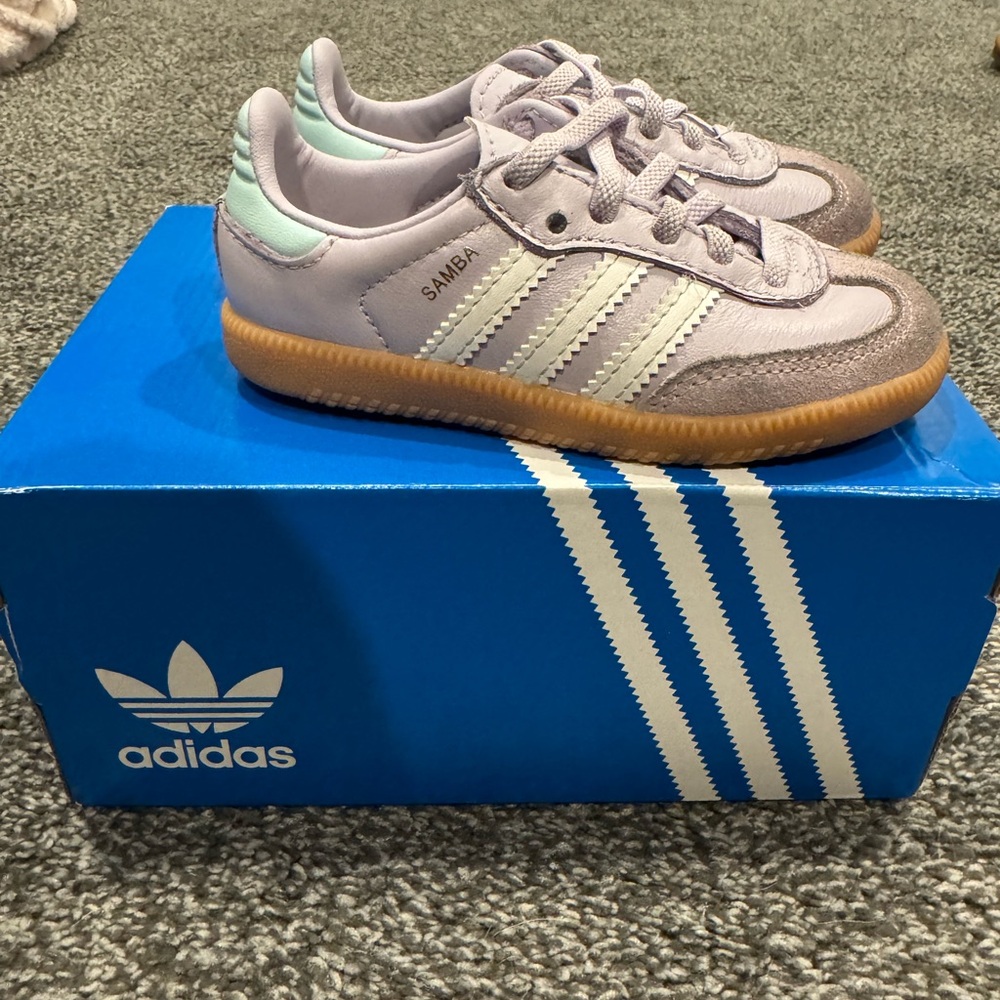 Adidas Kids Samba Sneakers - Lavender and Cream